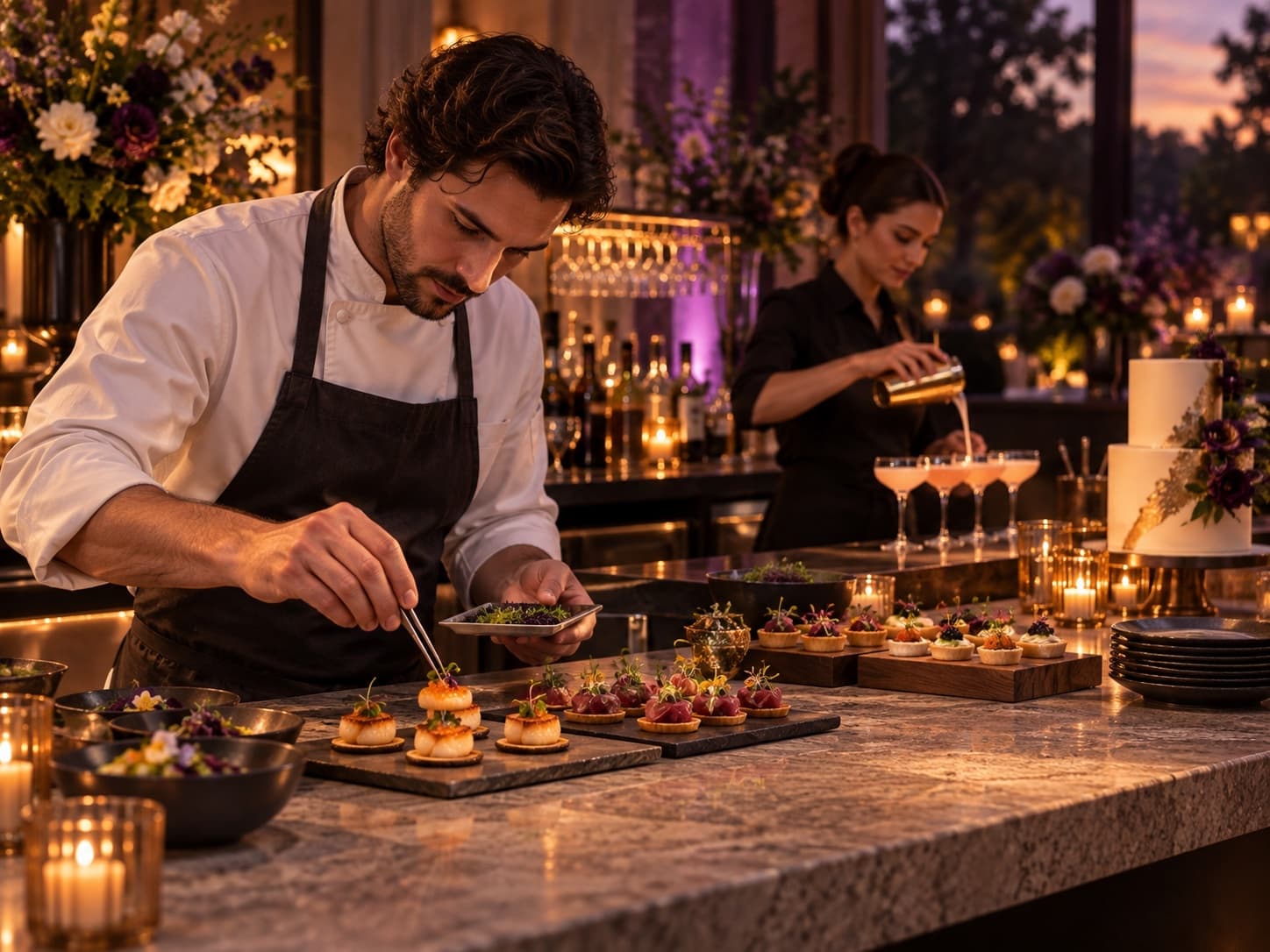 Catering prepared for an event reception in Belgium
