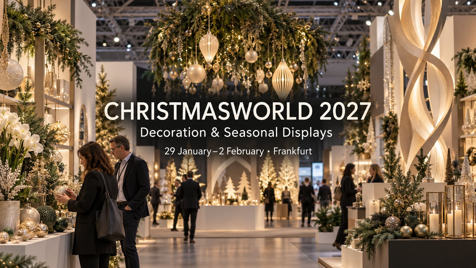 Christmasworld 2027 cover showing seasonal ornaments, floral materials and decorative displays.
